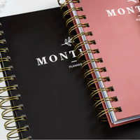 2024-2025 cahier à spirale A5 personnalisé Journal planificateur mensuel couverture rigide avec fil à coudre reliure papier couverture