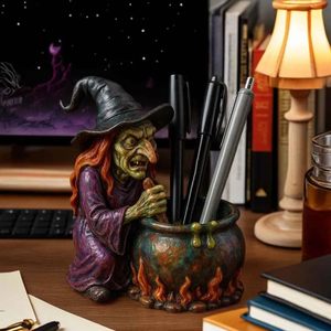 Portalápices con forma de caldero de bruja, figurita de resina, organizador de escritorio, decoración de oficina, regalo - Product Image 1