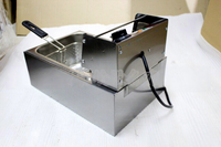 Freidora Eléctrica Comercial de Acero Inoxidable de 2500W y 220V para Hamburgueserías y Pollo Frito