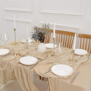 Chemin de table élégant et luxueux, doux et lisse, en polyester/coton tissé, uni, personnalisable, pour la maison, l'hôtel, la salle à manger, le mariage - Product Image 1