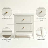 Table de chevet moderne pour petite chambre, éco-responsable, multi-usages, avec tiroirs de rangement, disponible en 3 couleurs