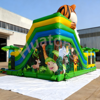 Castillo Inflable Comercial de PVC con Tobogán, Diseño de Animales, Tigre, para Exteriores, Parque Infantil, Casa de Brinco para Fiestas Infantiles