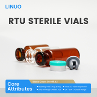 Flacons stériles lyophilisés LINUO 10 ml RTU pour poudre lyophilisée, qualité laboratoire, flacon en verre borosilicate neutre