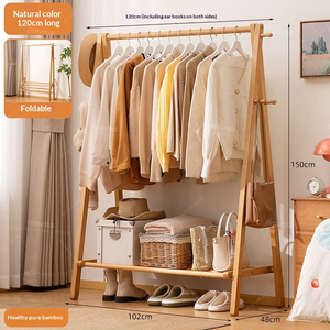 <span class=keywords><strong>Porte</strong></span>-<span class=keywords><strong>manteau</strong></span> sur pied multifonctionnel Rosegia en bambou, style moderne, idéal pour la location, la chambre et le rangement domestique - Product Image 5