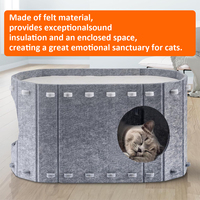 Nouveau design arbre à chat à double étage et griffoir panneau de feutre durable tunnel rond lit de nid pour animaux de compagnie jouet pour chat à deux niveaux et nid de maison en feutre