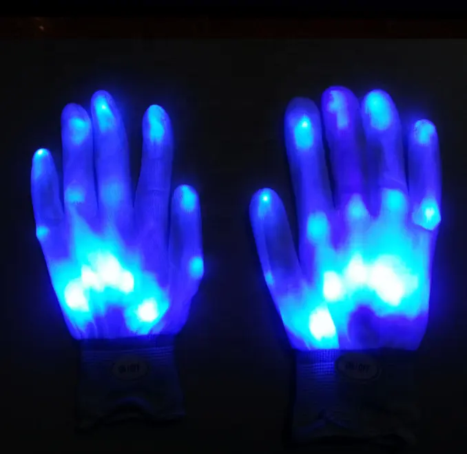 2020 Hot Led Handschuhe Finger Lights 3 Farben 6 Modi Blinkende Handschuhe für Party dekoration
