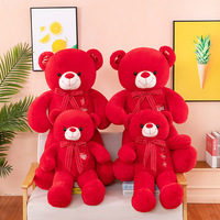 Ours en peluche géant rouge pour câlins, jouet en peluche doux, cadeau de Noël ou de la Saint-Valentin, ours en peluche, coussin moelleux