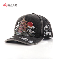 Casquette de baseball structurée en coton 6 panneaux 4ugear avec broderie 3D en relief, casquette snapback personnalisée pour sports de plein air avec logo sur mesure