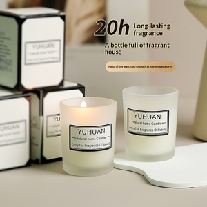 Vela artesanal de cera de soja mezclada sin aroma, hecha a mano, de 180g, en vaso de vidrio esmerilado romántico, para regalo de boda en interiores, transfronteriza - Product Image 2
