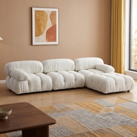 VONLIVA Canapé d'angle modulable en tissu style capitonné moderne, sans structure, compressé sous vide, pour salon