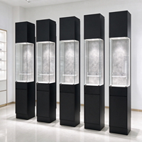 Vitrine à lunettes noire en verre, présentoir lumineux en acrylique, base verrouillable, autoportante, CE ETL pour magasin d'optique
