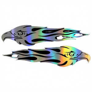 2pcs Waterproof PVC <b>Car</b> Body Sticker Fashion Eagle Flame Totem Adhesive <b>Decal</b> for Motorcycle & <b>Car</b> - Product Image 3
