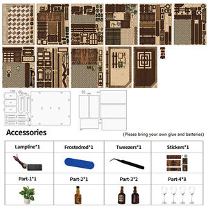 Kit de construction de maison miniature en bois 3d Kit de recoin de livre personnalisé pour adultes Maison miniature de bricolage avec <span class=keywords><strong>mini</strong></span> meubles Kit de construction de maison modèle - Product Image 6
