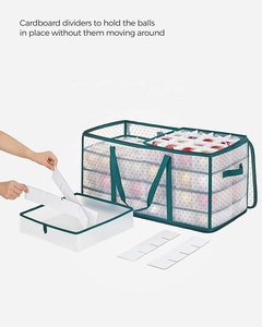 Tốt Nhựa Trong Suốt Gấp 128 Kỳ Nghỉ Đồ Trang Trí Bóng Giáng Sinh Trang Trí Có Thể Xếp Chồng Ngăn Kéo Lưu Trữ Hộp - Product Image 4