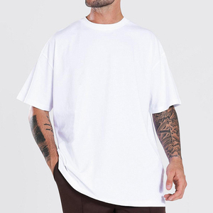 Camiseta de Lujo de 300 Gsm, Estilo Urbano, Informal, de Algodón de Alta Calidad, Oversize, Gruesa, Cuello Redondo, Lisa - Product Image 1