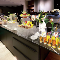 Support de buffet personnalisé en acrylique pour table de desserts, présentoir à desserts en acrylique, boîte de présentation alimentaire en acrylique