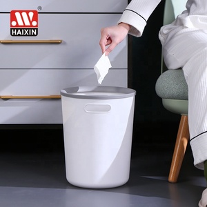 5.3L/7.7L Plastic Round Waste Basket Trash Can <strong>White</strong> Blue Waste <strong>Bin</strong> Garbage <strong>Bin</strong> for Living Room Bathroom <strong>Kitchen</strong> Office Dorms - Product Image 2
