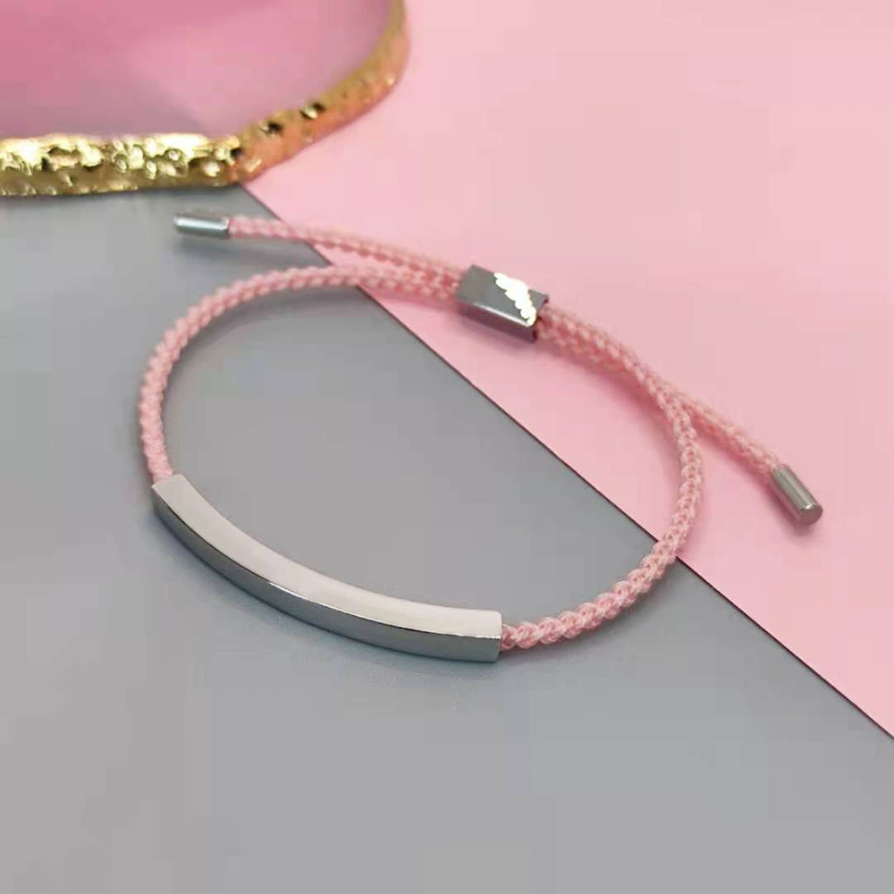 Silver Curved Plate+Pink string