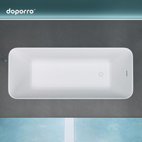 Baignoire autoportante Doporro allemande, moderne et minimaliste, à jupe complète, pour usage domestique, baignoire double pour couple, hôtel, maison d'hôtes