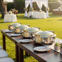 Ensemble de réchauds de buffet ORIX pour traiteur de mariage, en acier inoxydable, chauffe-plats avec couvercle hydraulique, chauffage électrique, capacité 6L, couleur demi-or