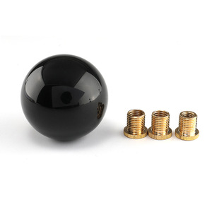 Car Gear <b>Shift</b> <b>Knob</b> Black Aluminum Alloy Round With Three Adapters Rustproof Universal Fit - Product Image 1