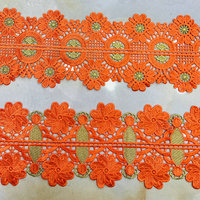 Dentelle en polyester brodée de couleurs variées avec sequins pour la vente en gros