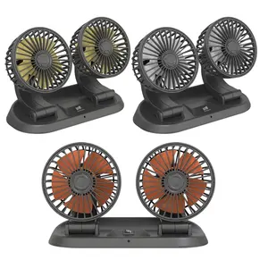 Araba soğutma salınan arka koltuk havalandırma hava fanı 12V 24V DC araba iç aksesuarları çift kafa elektrikli USB Fan