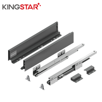 Glissières de tiroir sous-montées Kingstar à fermeture amortie, système de tiroirs fins, quincaillerie de meubles, accessoires de placards