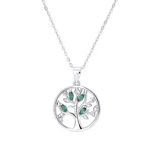 D00027 Christmas gift for Family 925 Sterling silver hollow-out tree of life pendant necklace vintage jewelry