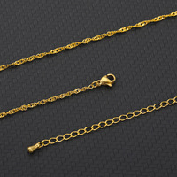 Collier chaîne torsadée en acier inoxydable plaqué or en forme de O, motif vague d'eau, pour femmes et hommes – Grande Vente