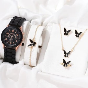 Conjunto de Relojes de Lujo para Mujer, Collar con Colgante de Corazón, Pulsera, Pendientes, Reloj de Cuarzo, Conjunto de Joyería para Mujer, Accesorios, Regalo - Product Image 4