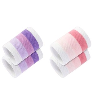 Bracelets en coton rayés violet et rose, respirants, pour femmes, sports, yoga, course à pied, fitness - Product Image 5