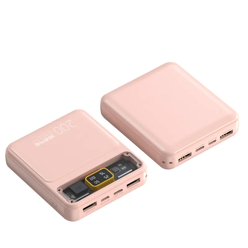 Snel Opladen 10000Mah Draagbare Oplader Doorschijnend Ontwerp Externe Batterij Reis Mini Power Bank 10000Mah Voor Alle Telefoon