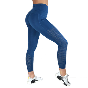 Women's Private Label Elastic Waist Fitness Pants Gym <strong>Leggings</strong> <strong>with</strong> <strong>Mesh</strong> Phone Pockets - Product Image 3
