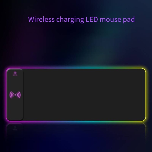 MQ RGB Wireless Charging Mouse Pad 15W Fast Charge Gaming Desk Mat Extended LED Keyboard Mouse Pad 90*30cm 80*40cm Large Size