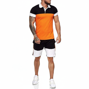 Vente en gros fabricant pakistanais logo personnalisé T-Shirt ensemble court vêtements d'été décontracté blanc col haut de qualité supérieure coton homme Twin ensemble - Product Image 1