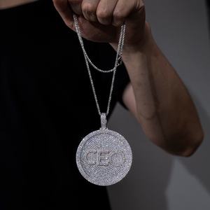 Collar con Colgante Iced CEO de Messi Jewelry, Moissanita, Cadena Cubana Hip Hop - Product Image 4