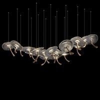 Lustre moderne de décoration en verre et métal en forme de champignon Suspension en métal de luxe pour la maison Hall d'hôtel