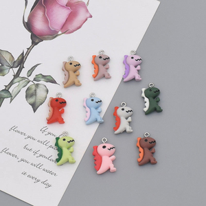 จี้เรซิ่นรูปไดโนเสาร์น่ารักสำหรับทำเครื่องประดับ DIY ต่างหู สร้อยคอ สร้อยข้อมือ พวงกุญแจทำมือ อุปกรณ์เสริม - Product Image 2