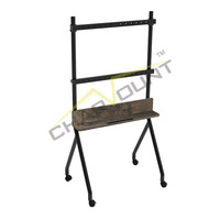 Chariot TV mobile Support de sol roulant Roues verrouillables Chariot à hauteur réglable 55-100 pouces Tableau blanc interactif Présentoir TV