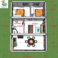 Maisons de conteneurs mobiles maisons préfabriquées fabriquées en chine, 5 chambres, maison d'expédition, pack plat, prix de la maison