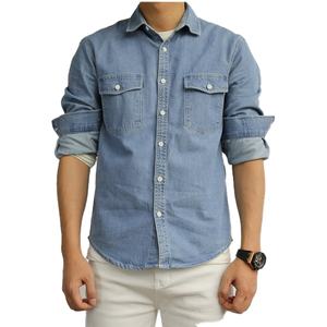 Wholesale Western Casual Long Sleeve Coats Solid Regular Fit Denim Cotton Leisure <b>Jacket</b> <b>Men's</b> T-shirts - Product Image 2