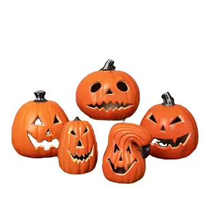 Halloween bí ngô trang trí Đèn lồng trung tâm mua sắm trang trí cửa sổ ngoài trời cảnh bố trí đạo cụ rỗng dạ quang lớn bí ngô