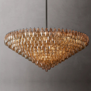 Xuất khẩu Đèn gốc Bắc Mỹ cao cấp hiện đại ánh sáng sang trọng khách sạn nhà hàng phòng ngủ sắt Đèn Chùm Pha Lê - Product Image 4