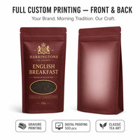 Sachets Mylar Premium à fenêtre pour thé en vrac, refermables, pour emballage alimentaire, thé noir, petit-déjeuner anglais, idéal pour cadeau