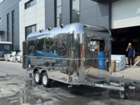 Camion de restauration mobile en acier inoxydable brillant avec design résistant à la rouille pour la vente de fast-food, bonbons, chips, hot-dogs, cuisine mobile