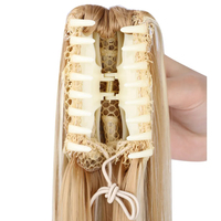 Extensions de cheveux de queue de cheval à pince synthétique longue et droite 24 pouces pièce de cheveux de queue de cheval pour les femmes fête quotidienne