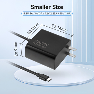 ปลั๊กแปลงไฟสำหรับใช้กับปลั๊กของเราที่ได้รับการรับรองจาก FCC PD 27W DC 15V/1.8A 12V/2.25A 9V/3A สำหรับ <span class=keywords><strong>Raspberry</strong></span> <span class=keywords><strong>Pi</strong></span> 3/4/5 (ต่อปลั๊กอิน) - Product Image 2