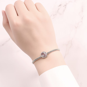 Pulsera de Cuentas de Cobre Blanco Original - Decoración DIY con Forma de Corazón Rosa para Mascotas, Joyería Personalizada para Mujer - Product Image 6