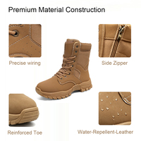 Bottes tactiques montantes respirantes et imperméables avec fermeture éclair latérale, semelle extérieure robuste antidérapante, durables, tout-terrain, pour la randonnée hivernale et le quotidien